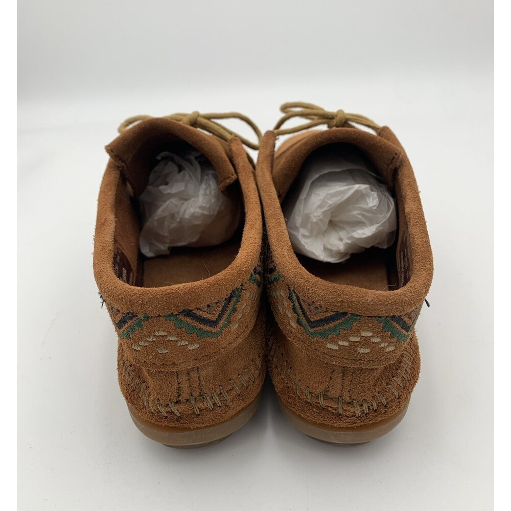 Minnetonka Mosaic Ankle Brown Suede Women’s Moccasin Size 9.5 New In Box . - Picture 3 of 9